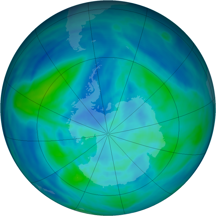 Antarctic ozone map for 27 March 2008